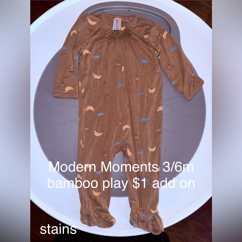 Modern Moments Brown Bamboo Footed Chicken One-Piece for Babies (3/6M)